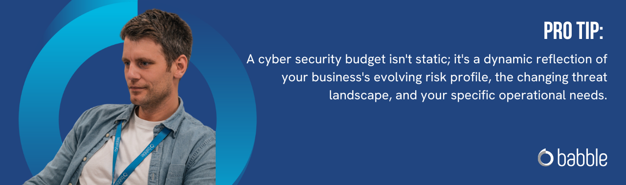 Pro Tip: A cyber security budget isn't static; it's a dynamic reflection of your business's evolving risk profile, the changing threat landscape, and your specific operational needs. 