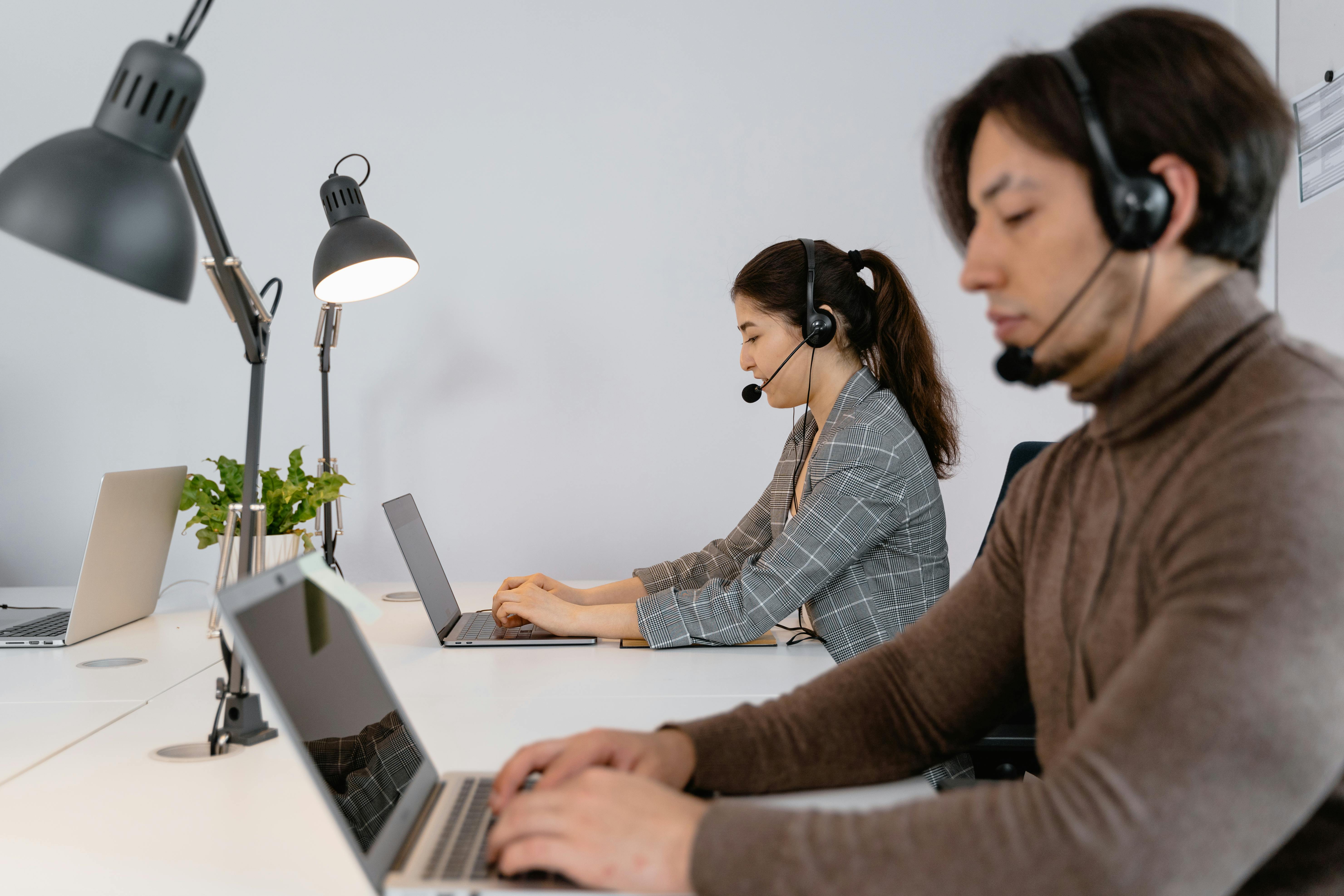 This is an image of call centre agents working 